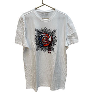 Reel Life Patriotic American Flag Graphic T-Shirt XL White Men’s